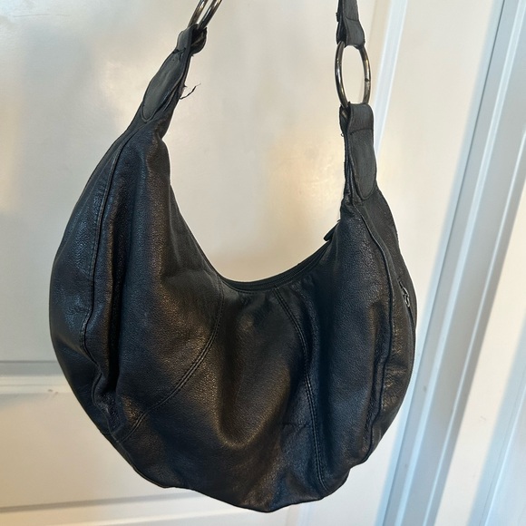 Giani Bernini Black Leather Studded Aztec Boho Y2K Hobo Designer Shoulder Bag - Picture 9 of 13